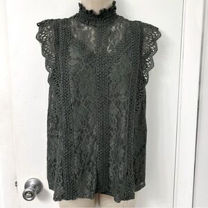 Cable & Gauge // gray lace top
